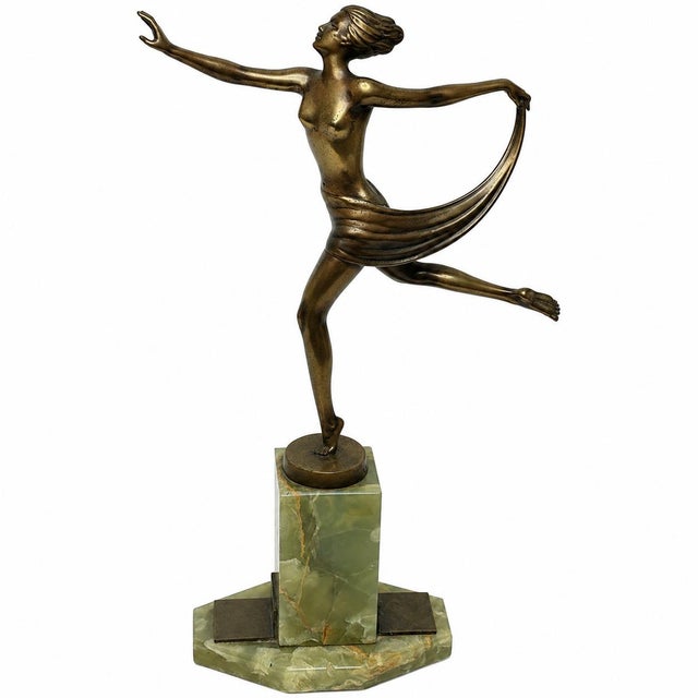 1 Original Charming Original Austrian Art Deco Sculpture Dancing Ballerina Lady Figurine By Josef Lorenzl. Impress your...