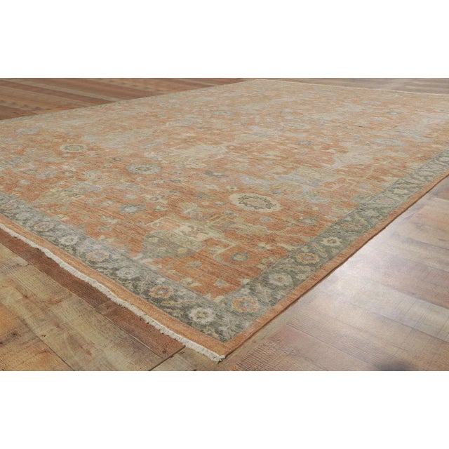 Distressed Oushak Rug, 08'10 X 11'09 For Sale In Dallas - Image 6 of 9