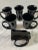 Victorian Vintage Black Glass Trumpet Mugs by Tiara Glass - Set of 6 For Sale - Image 3 of 6