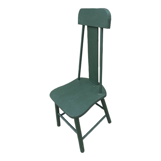 Antique Small Green Child's Chair For Sale