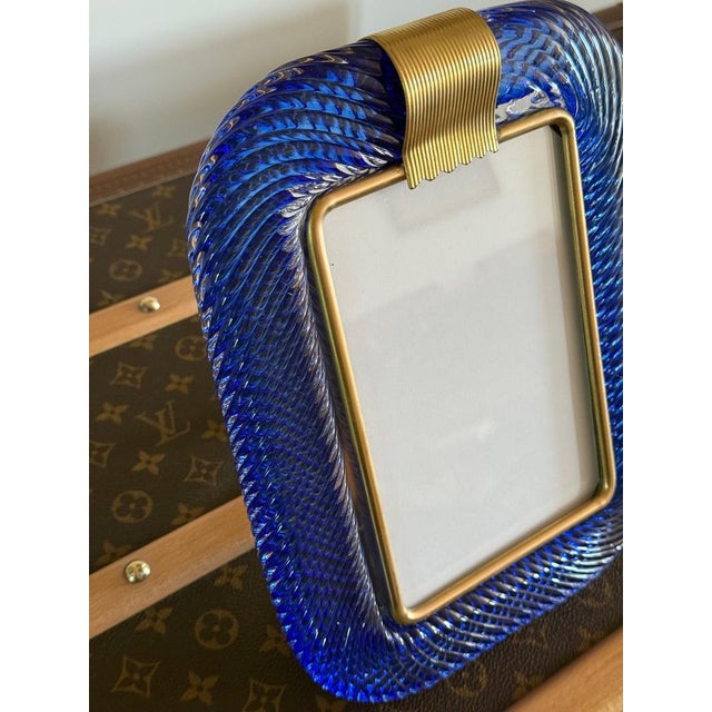 Sapphire Blue Murano Glass Frame, 2000s For Sale - Image 3 of 17