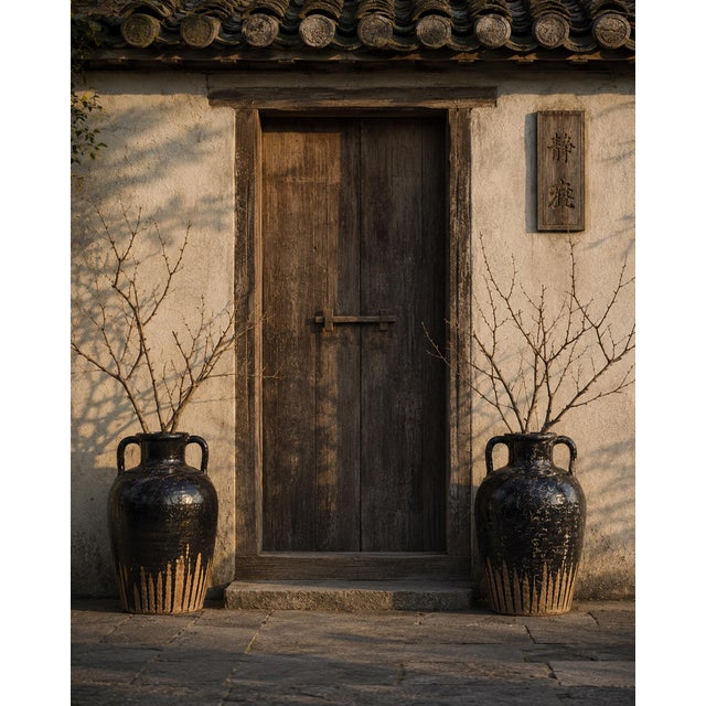 Contemporary Vintage Black Ceramic Wine Jug For Sale - Image 3 of 3