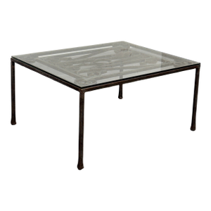 19th Century French Gate + Glass Custom Coffee Table