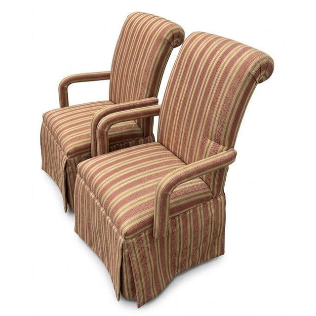 American Vintage Skirted Armchairs For Sale - Image 3 of 6
