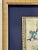 Delicate stitching creates this elegant vintage Asian composition. Reframed in a modern muted gold ridged frame and cobalt...