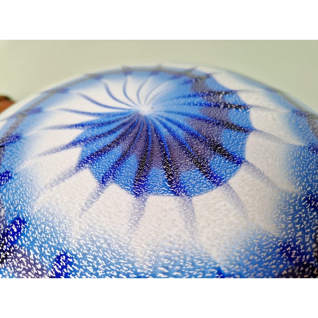 Blue and White Murano Glass Ceiling Light, Italy, 1970s For Sale - Image 10 of 16