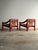 Pair of Vintage Red Lacquered Rush Lounge Chairs, Attributed to Vico Magistretti For Sale - Image 9 of 18