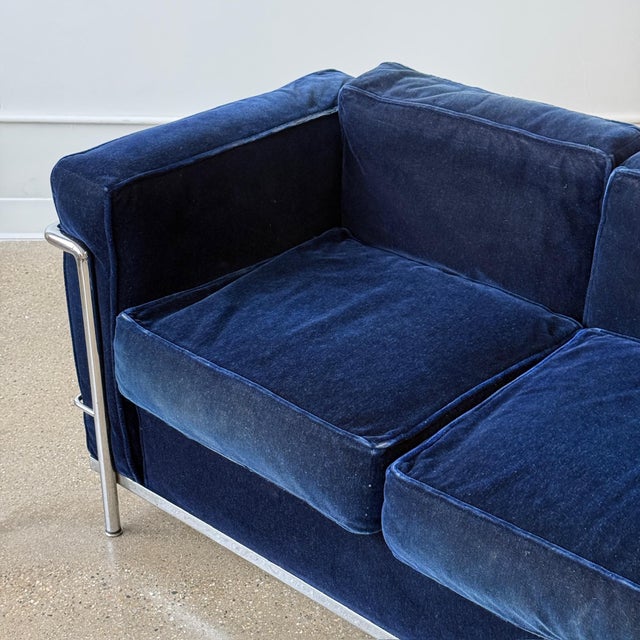 c. 1970s. Italy, Original blue mohair fabric. Cushions all removable. Signed. Tagged.