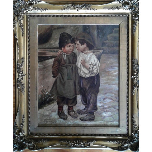 19th Century 19th Century Genre Oil Painting "Friends" Attributed to Enoch Wood Perry Jr. (American, 1831–1915) For Sale - Image 5 of 7