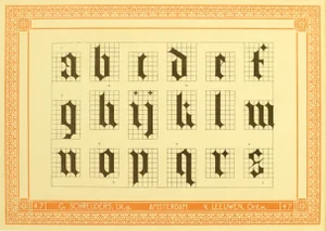 1907 Dutch Letterpress Sheet, Matted (Abcdef Ghijklm Nopqrs)