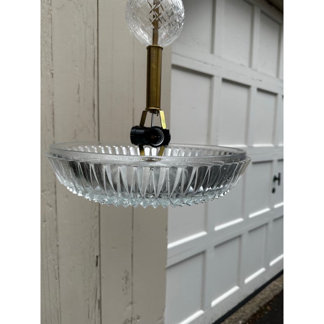 Vintage American Classical Hanging Fixture With Glass Shade For Sale - Image 4 of 7
