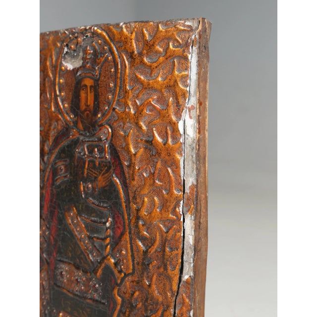 Antique Polish Icon of the Orthodox Icon of Saint Theodore C1800's For Sale - Image 12 of 12