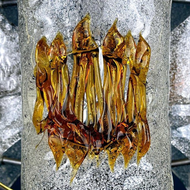 Mid-Century Modern Mid-Century Amber Murano Glass and Chrome Chandelier by Toni Zuccheri for Mazzega, Italy, 1970s For Sale - Image 3 of 13
