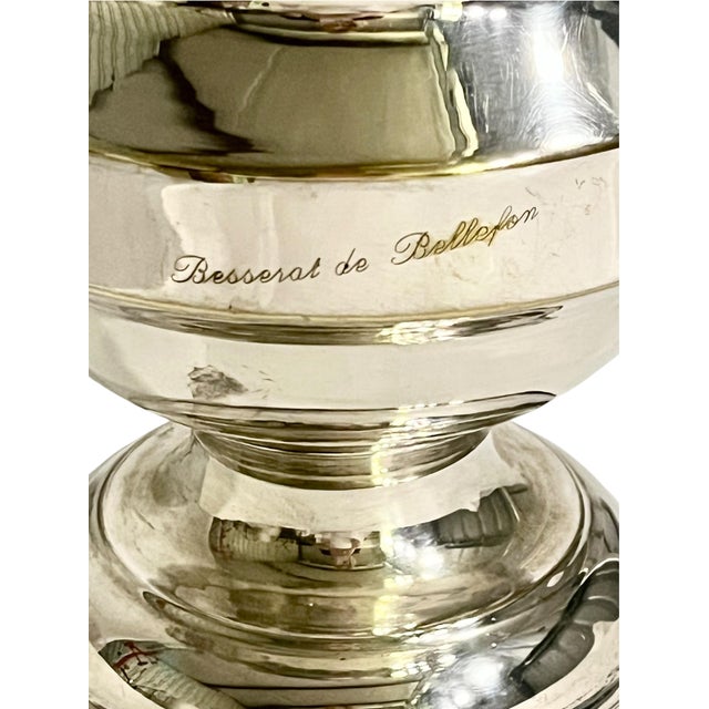 Elegant vintage French silver-plate champagne bucket by Besserat de Bellefon, the renowned French champagne house....
