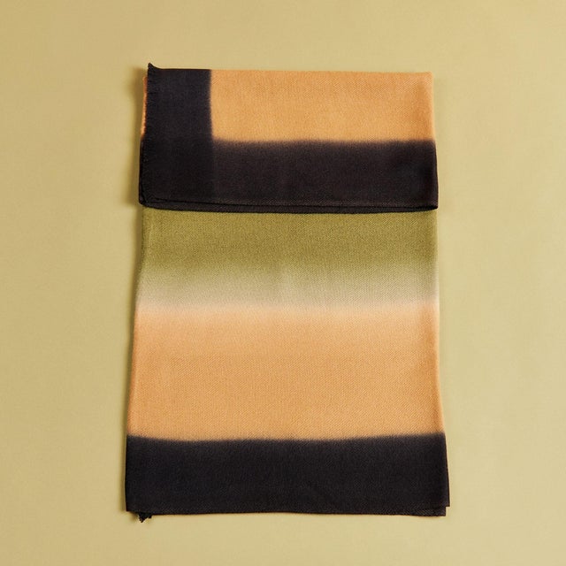 Olyv handloom merino throw / blanket is handwoven by master weavers in Nepal and dip dyed entirely with certified Eco-...