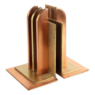 Art Deco Bookends by Von Nessen for Chase, 1930s, Set of 2 For Sale