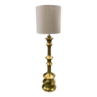 Vintage Curvy Brass Floor Lamp For Sale