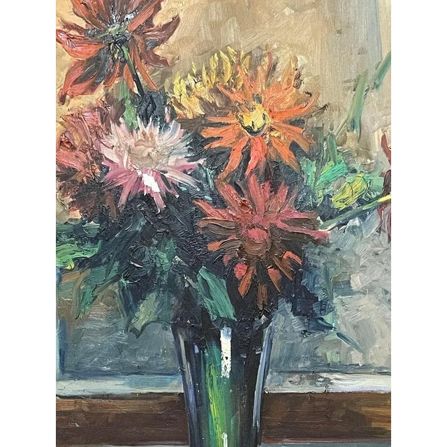 Nicola Sponza, Flowers, 20th Century, Oil Painting on Canvas, Framed For Sale - Image 3 of 8