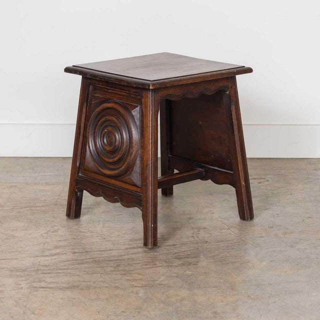 Brown 1940s Pair of French Carved Wood Tables Attributed to Charles Dudouyt For Sale - Image 8 of 10