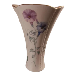 1980s Lenox Usa Morningside Cottage Floral Scalloped Vase