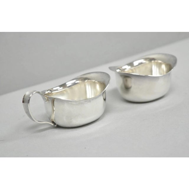 Late 20th Century Vintage Carl Cohr Denmark Mid Century Modern Silver Plated Creamer & Sugar Bowl For Sale - Image 5 of 10