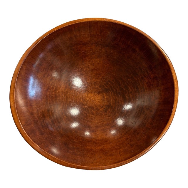 Large 1960s Hand Carved Mid Century Wood Teak Bowl For Sale