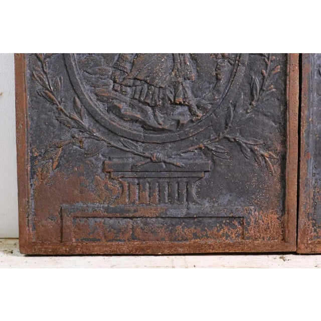 Victorian Pair of Figural Cast Iron Fireplace Inserts or Wall Art For Sale - Image 3 of 8