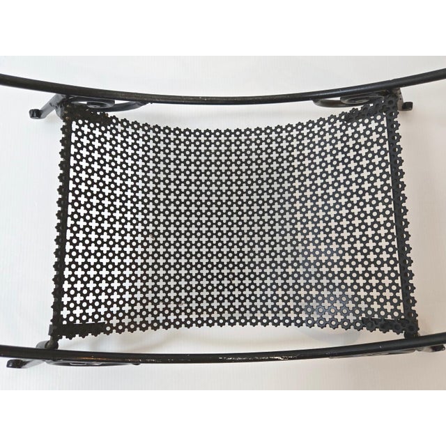 Mid-Century Modern Vintage Log Holder in Metal and Perforated Black Metal, 1950s For Sale - Image 3 of 12