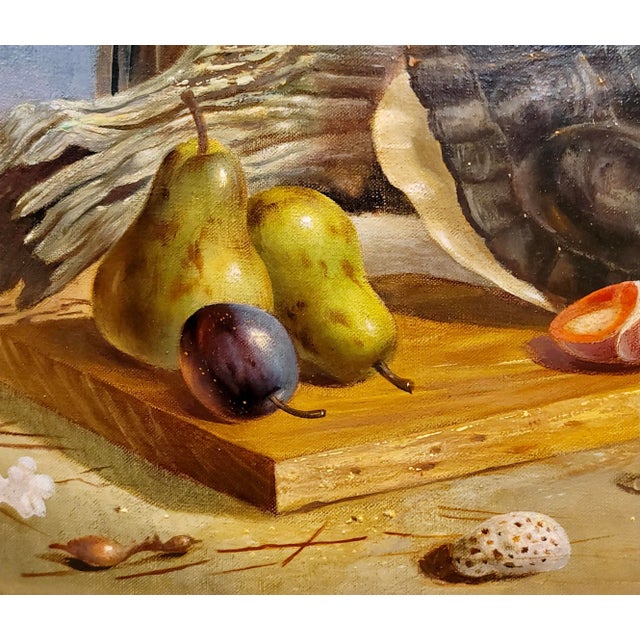 Wood Paul Riba - Surrealistic Still Life W/ Turtle Shell - 1950s Oil Painting For Sale - Image 7 of 12