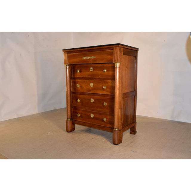 19th C French Empire Tall Chest of Drawers For Sale In Greensboro - Image 6 of 10