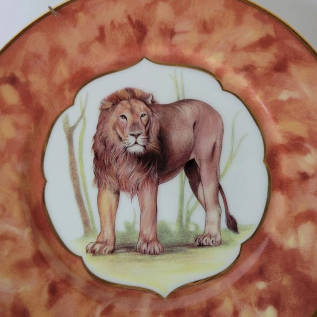 Godinger Limoges 7.5 Salad Plates Tiger Elephant Lion Leopard - Set of 4 For Sale In Raleigh - Image 6 of 8