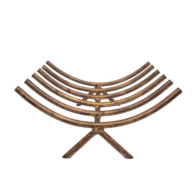 Forced Iron Stand Fireplace Log Fire Holder by George Nelson for Howard Miller, 1960s For Sale - Image 9 of 10