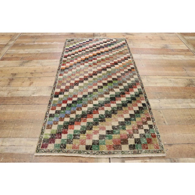 Army Green Vintage Turkish Sivas Rug - 02'10 X 05'07 For Sale - Image 8 of 10