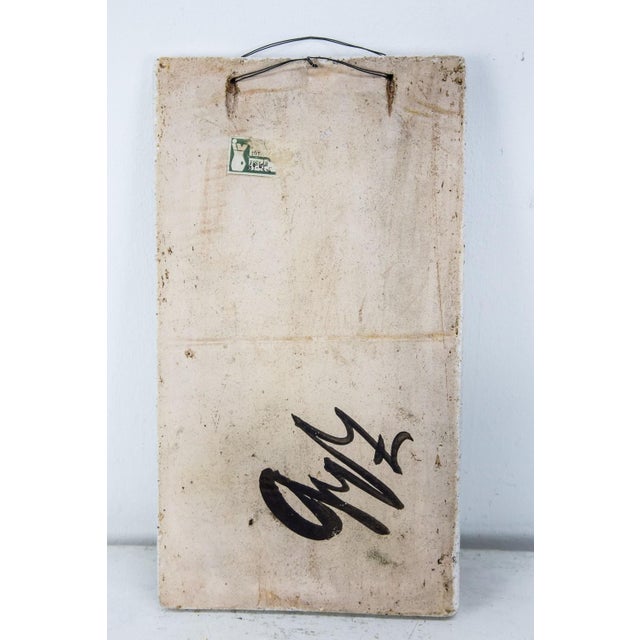Ceramic Mid-Century Modern Studio Ceramic Wall Plaque, 1970s For Sale - Image 7 of 9