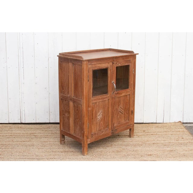 Vintage Teak Glass Kitchen Cabinet For Sale - Image 9 of 10