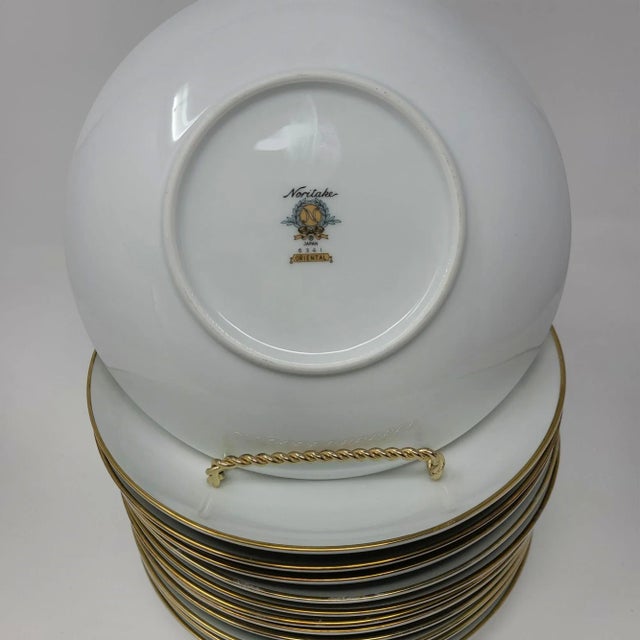 Mid-Century Modern Soup Bowls Noritake China Oriental 6341 Made in Japan 1960s Vintage Tableware - Set of 12 For Sale - Image 3 of 8