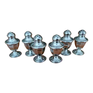 1960s Sterling Salt and Pepper Shakers- 6 Pieces