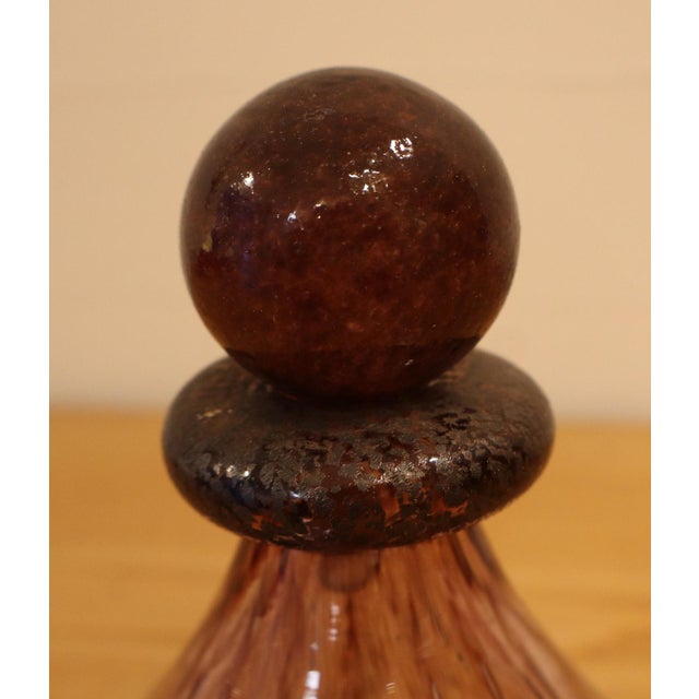 Murano Glass Bottle with Amethyst Bubbles, 1950s For Sale - Image 9 of 15