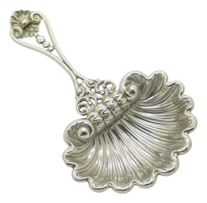 Vintage Italian Handmade Shell-Shaped 925 Sterling Silver Spoon, Padua, 1980s