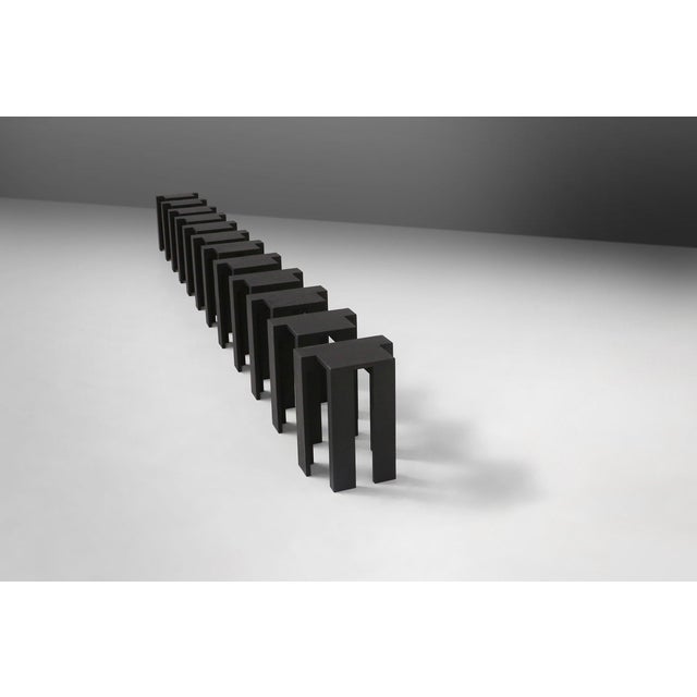 Mid-Century Modern Black Stackable Stool from Bram Vanderbeke, Belgium, 2010s For Sale - Image 3 of 18