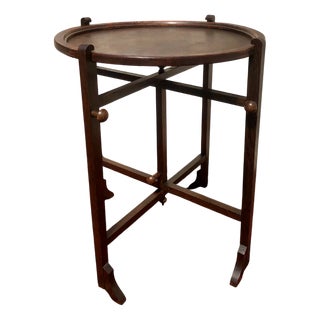 Antique English Folding Side Table, 1910 For Sale