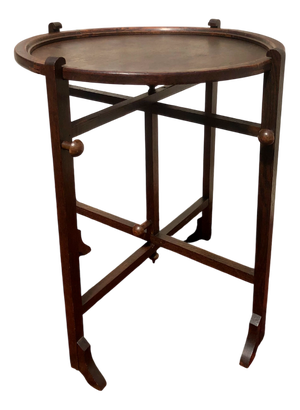 Antique English Folding Side Table, 1910