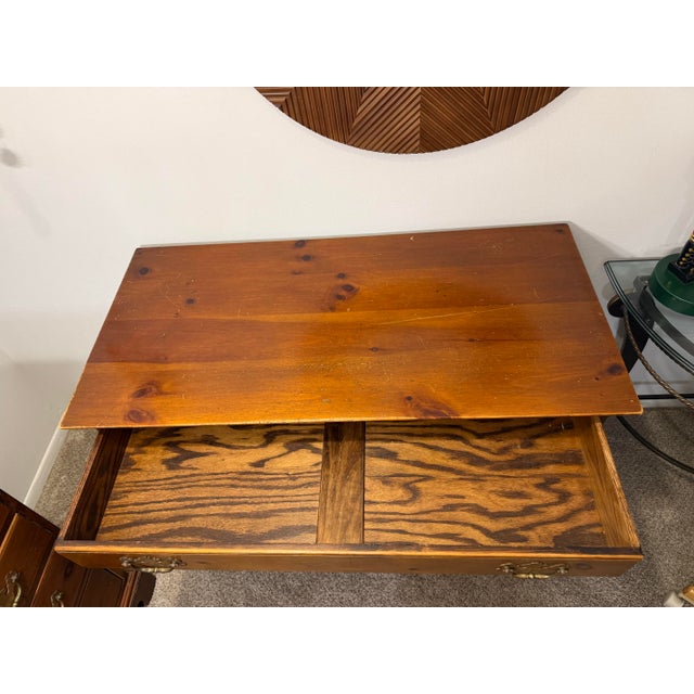 Pair of Pine Shop Originals Solid Pine Chippendale Dressers – Michigan Made (1970s) For Sale - Image 4 of 12