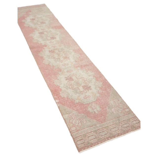 Traditional Vintage Washed Out Turkish Runner Rug For Sale - Image 3 of 7