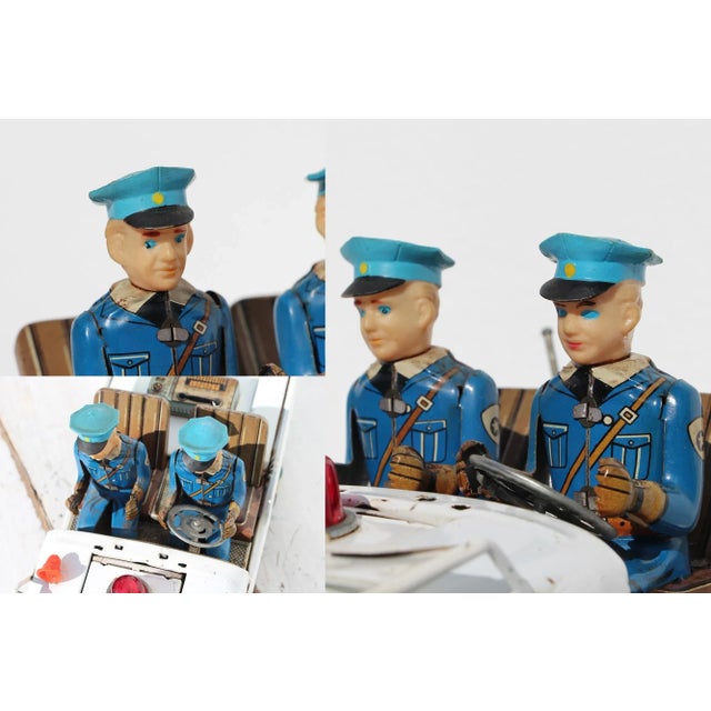 White Vintage and Tin Toy Nomura Police p.d. Jeep, Japanese For Sale - Image 8 of 13