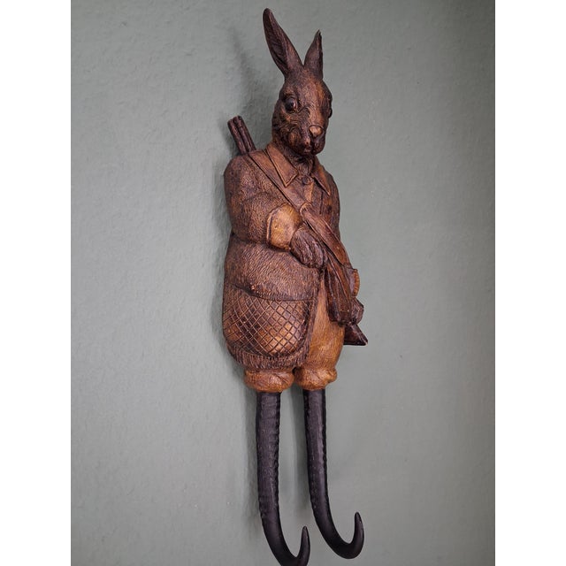 Black Forest Hunting-Wall Rabbit, 1980s For Sale - Image 6 of 6