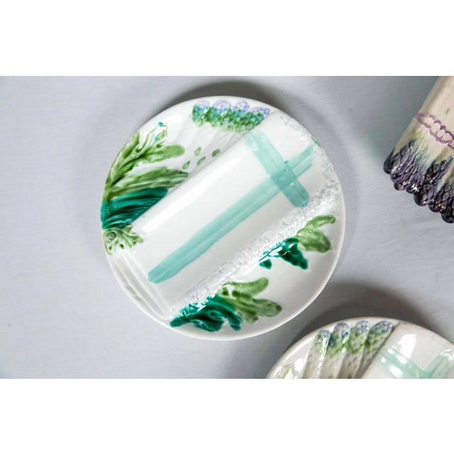 French Majolica Asparagus Set, Salins, Late 19th Century For Sale - Image 4 of 9
