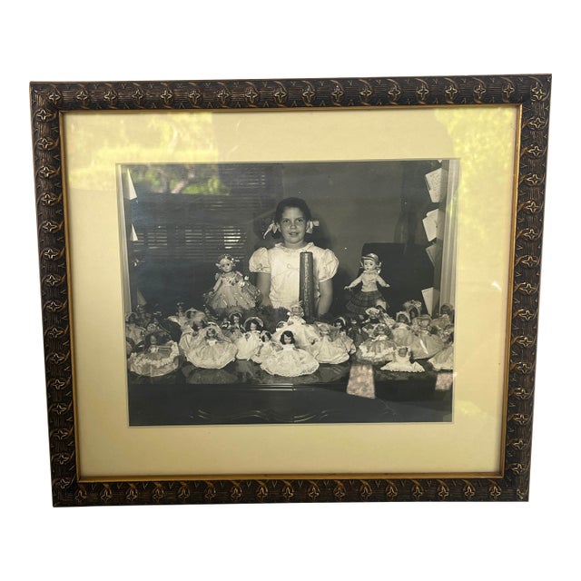 Vintage Framed Photograph Young Girl With Doll Collection For Sale