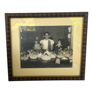 Vintage Framed Photograph Young Girl With Doll Collection