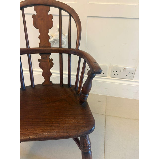 Antique Georgian Elm Children's Windsor Armchair, 1800 For Sale - Image 4 of 13